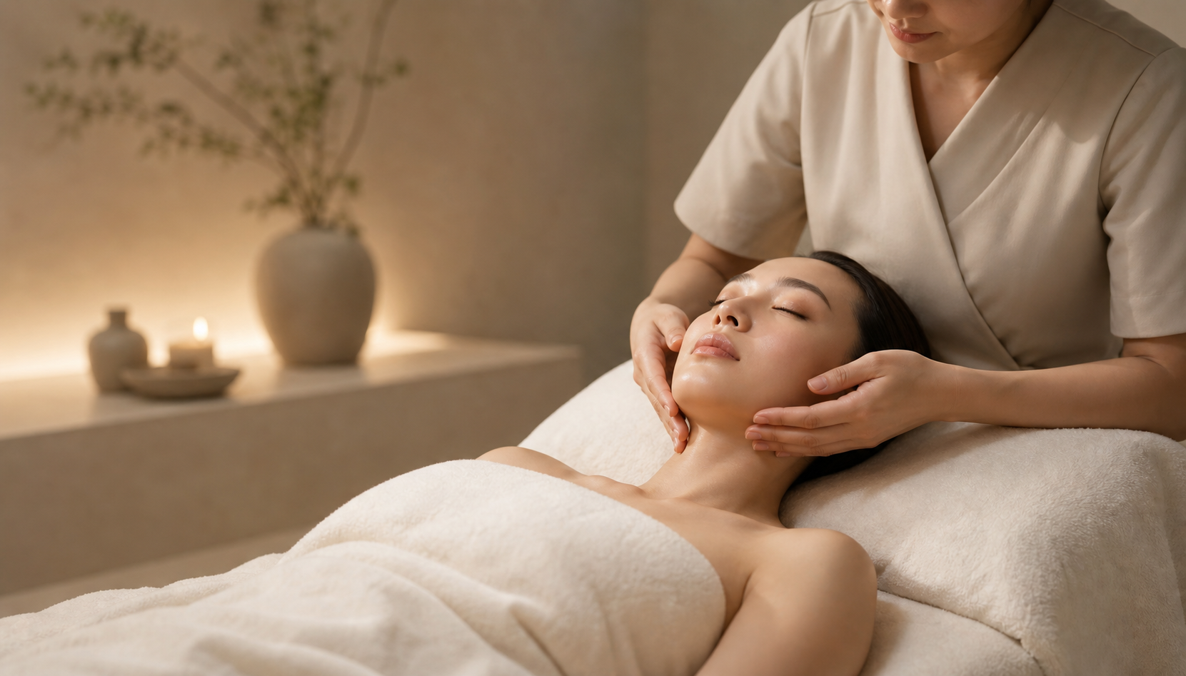 Relaxing facial treatment for calm skin comfort