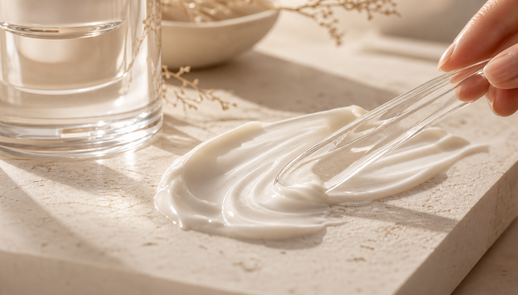 Skincare cream texture detail